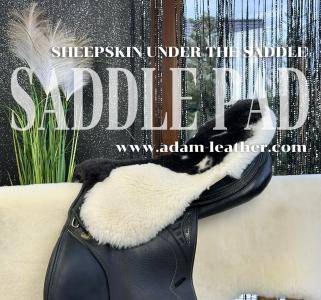 Fårskinn - Filtsadel, sadelunderlägg av fårskinn - fårskinn placerade under sadeln.