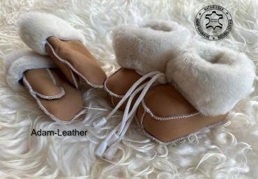 Fårskinn - Nedgrävda fårskinnstofflor och handskar från Adam Leather